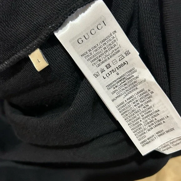 Men's Gucci mirrored print jersey, cotton hoodie size large made in Italy - Picture 12 of 12